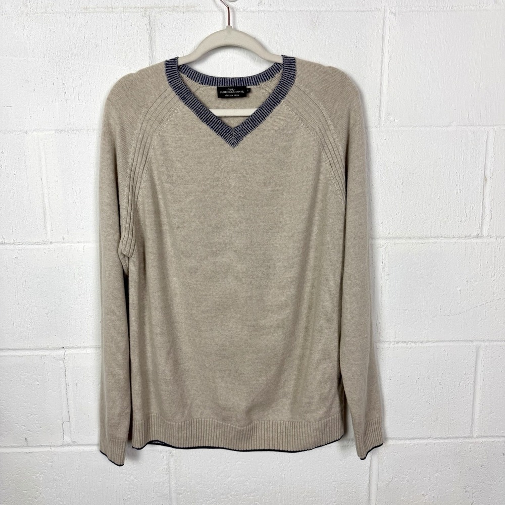 Rodd & Gunn Mens Pullover Sweater SZ L 100% Extra Fine Merino Wool Italy‎ Preppy